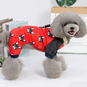 

Pet Dogs Warm Padded Jumpsuit Coat For Autumn And Winter Dog Cool Costume 4 Legged Clothes Party Jacket Outwear 2020