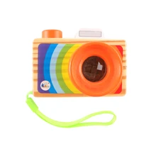 

Wooden Mini Baby Camera Toy Rainbow Color With Multi-Prisms Lens For Toddlers And Kids Wood Pretend Play Camera Toy Fun Gifts
