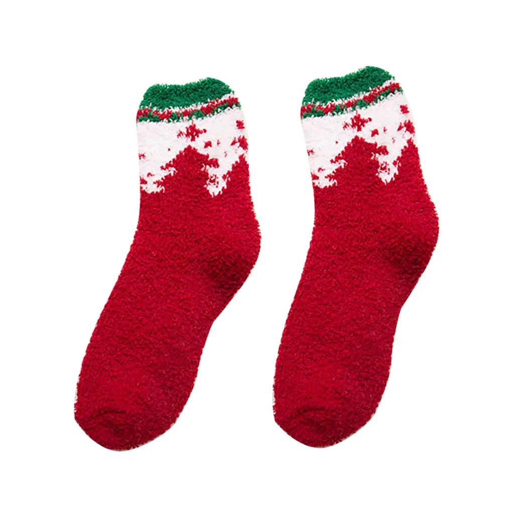 Теплые зимние домашние женские мягкие носки-тапочки для девочек рождественские носки для сна новогодний декор подарок для дома рождественские аксессуары#15