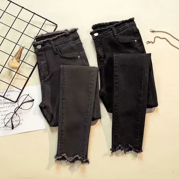 

2020 Jeans Female Denim Pants Large Size Black Color Womens Jeans Stretch Bottoms Feminino Skinny Pants For Women Trousers