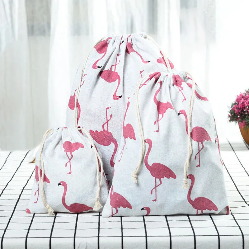 Tanio Flamingo sznurkiem worek do przechowywania bawełny Christmas Gift Organizer sklep