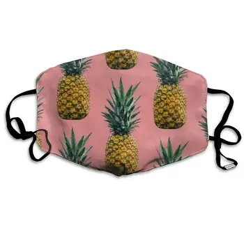 

Pineapple Pink Washable Reusable Mask, Cotton Anti Dust Half Face Mouth Mask For Kids Teens Men Women With Adjustable Ear