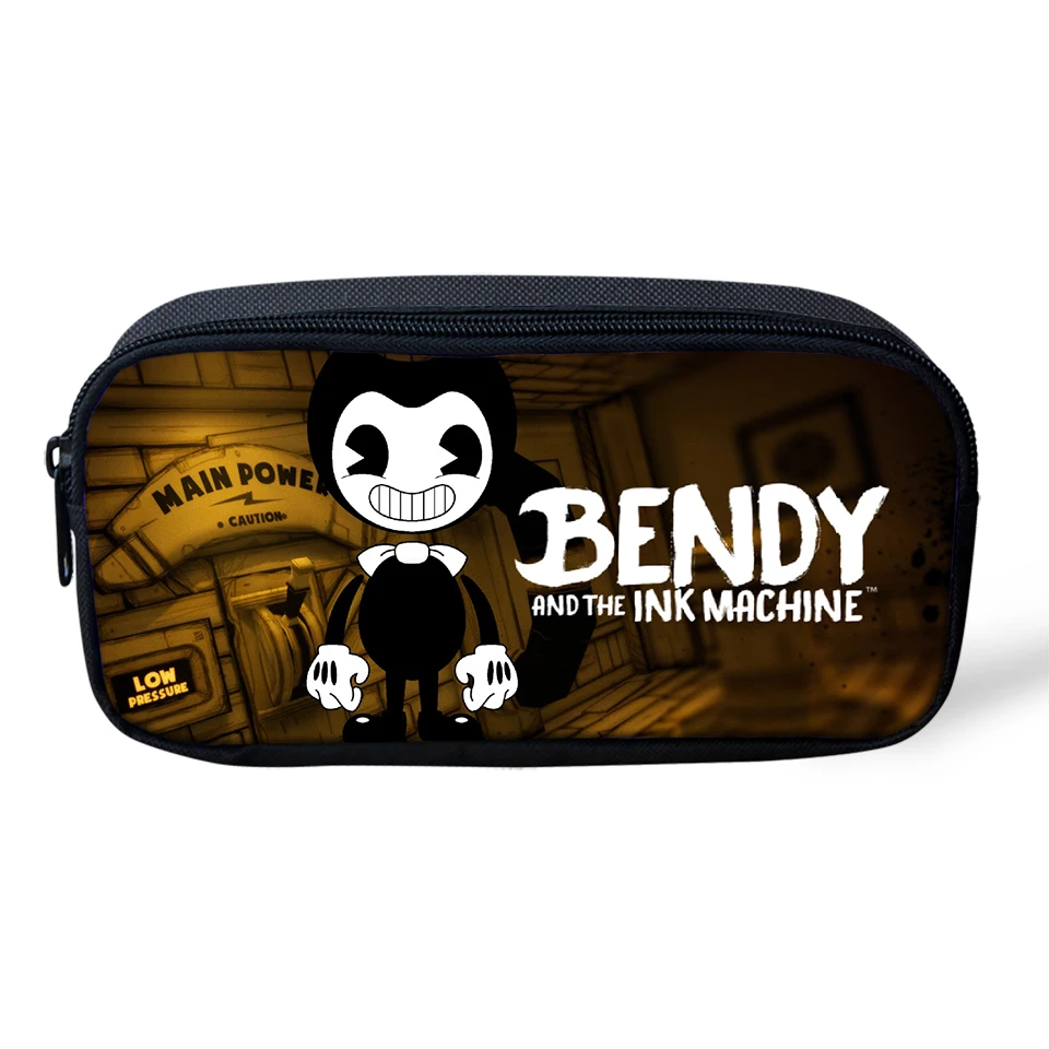 

Bendy and the Ink Machine Pencil Cases Kids Pencil Box Students Cartoon Pen Bags Large Capacity School Stationery Supplies