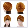 New Muslim Women Stretch Solid Velvet Turban Hats Chemo Beanie Bandana Scarf Head Wrap Cover Cap Hair Loss Accessories 5