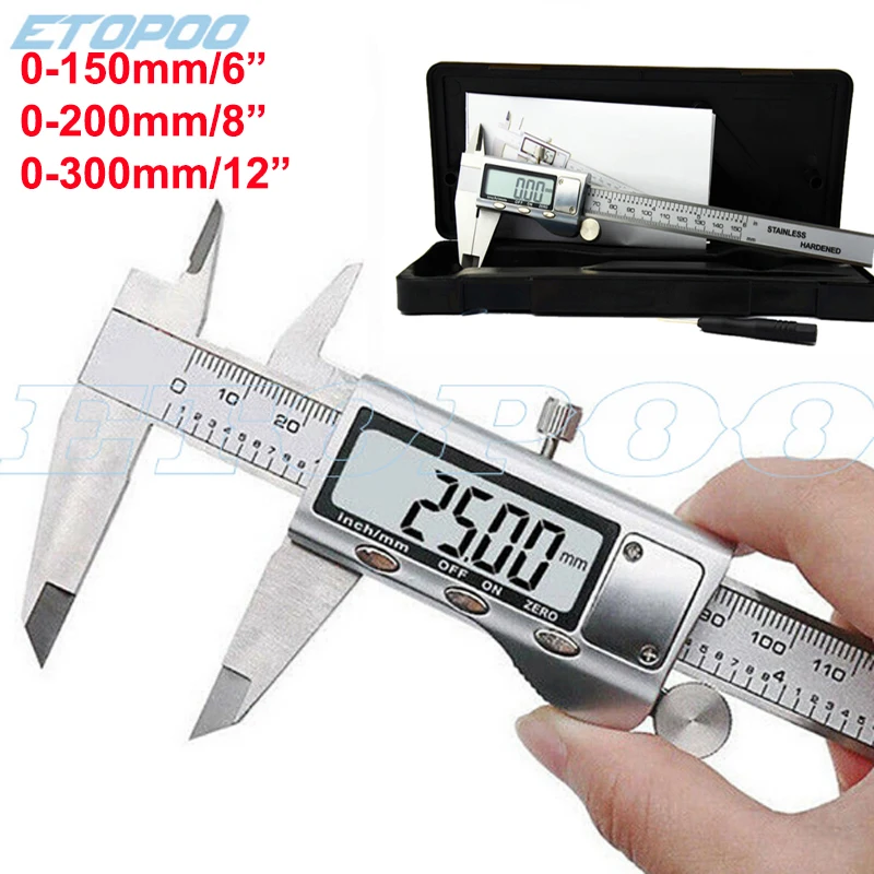 Штангенциркуль цифровой с ЖК дисплеем 0 150 200 300 мм|micrometer inch|micrometer mitutoyomicrometer screw |