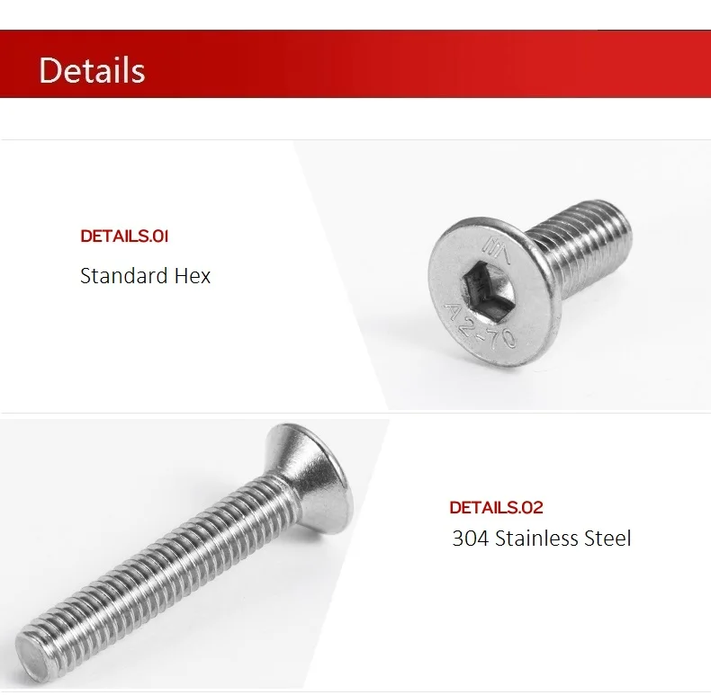 cabeça plana de aço 6mm x 8