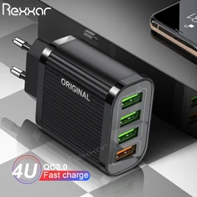4 порта USB зарядное устройство Quick Charge 3,0 Быстрая зарядка для iphone 7 8 X XS samsung S9 Универсальное зарядное устройство адаптер QC 3,0