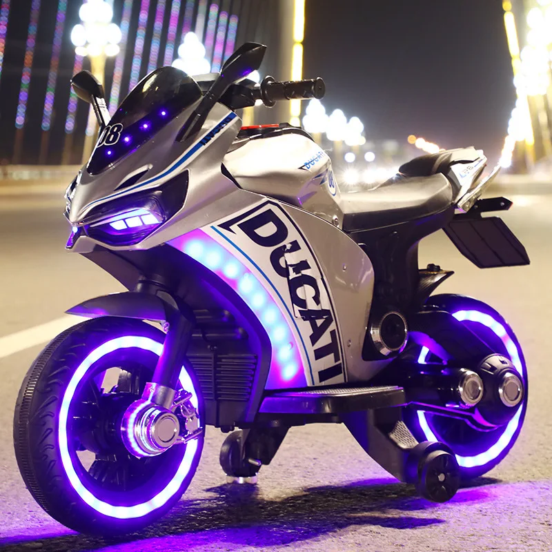 Motorcycle-Charging Ride On Electric Childrens Car for Kid 2-10-Years-Old Large