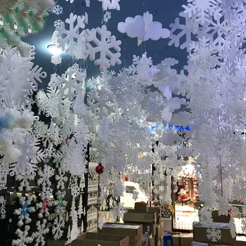 

6pcs/lot Snowflake Window Sticker Winter Wall Tree Kids Room Decorations for Xmas wedding birthday home decor