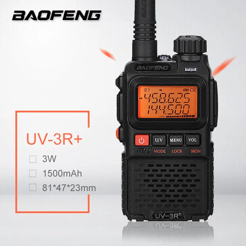 Портативная мини рация Baofeng UV 3R + Plus портативная UHF VHF двухсторонняя радиосвязь