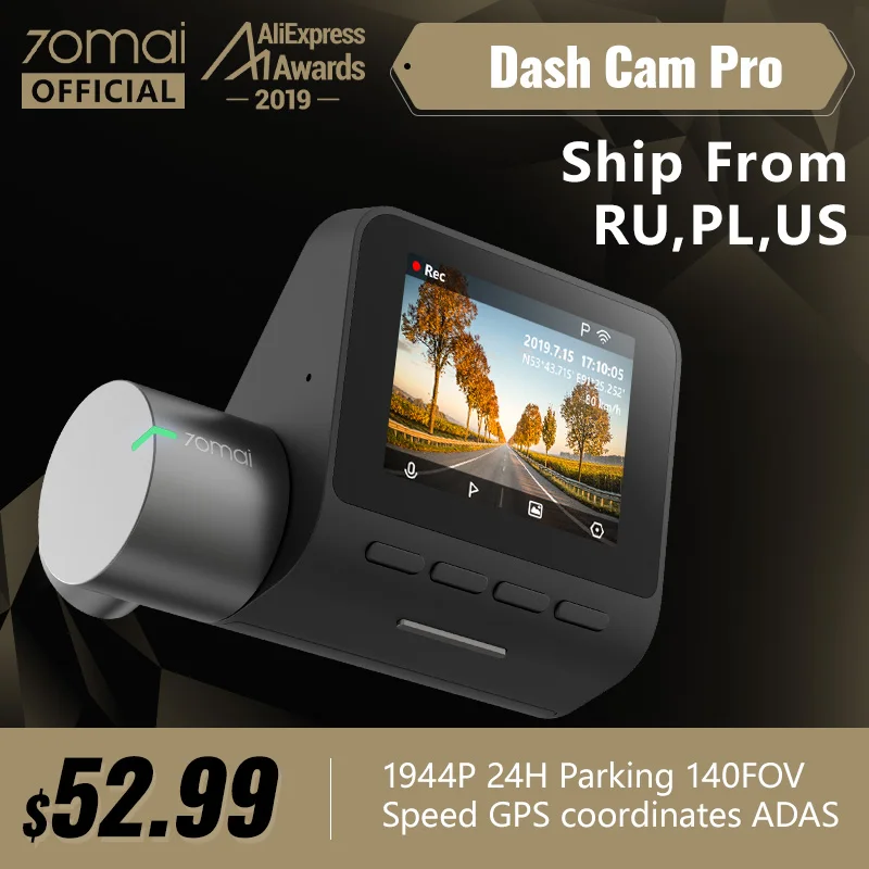 R$235.13 47% de desconto|Original 70mai Cam Traço Pro 1944P Velocidade & Coordenadas GPS ADAS 70mai pro Car Dash Camera DVR Wi fi Voz controle 24H Parque 70 MAI-in DVR/Câmera Dash from Automóveis e motos on AliExpress 