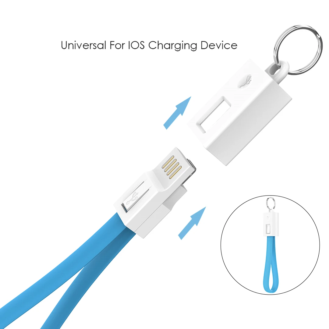 Короткий шнур USB кабель для ключей зарядный кабель брелок кабель USB для iPhone samsung huawei Тип C микро лента C Кабо освещение