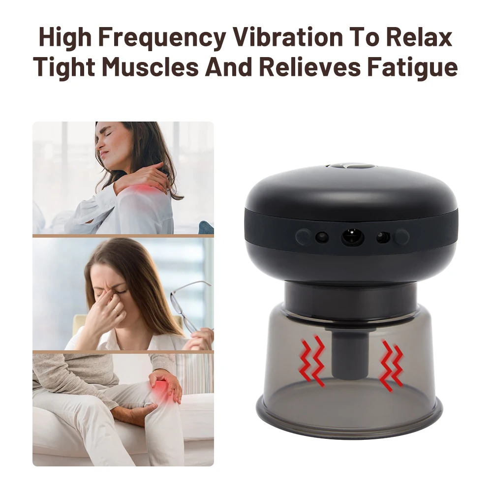 Electric Cupping Massage Jars Vacuum Suction Cups Rechargeable Vibrating Massager Fat Burning Weight Loss Thin Body Spa Slimming
