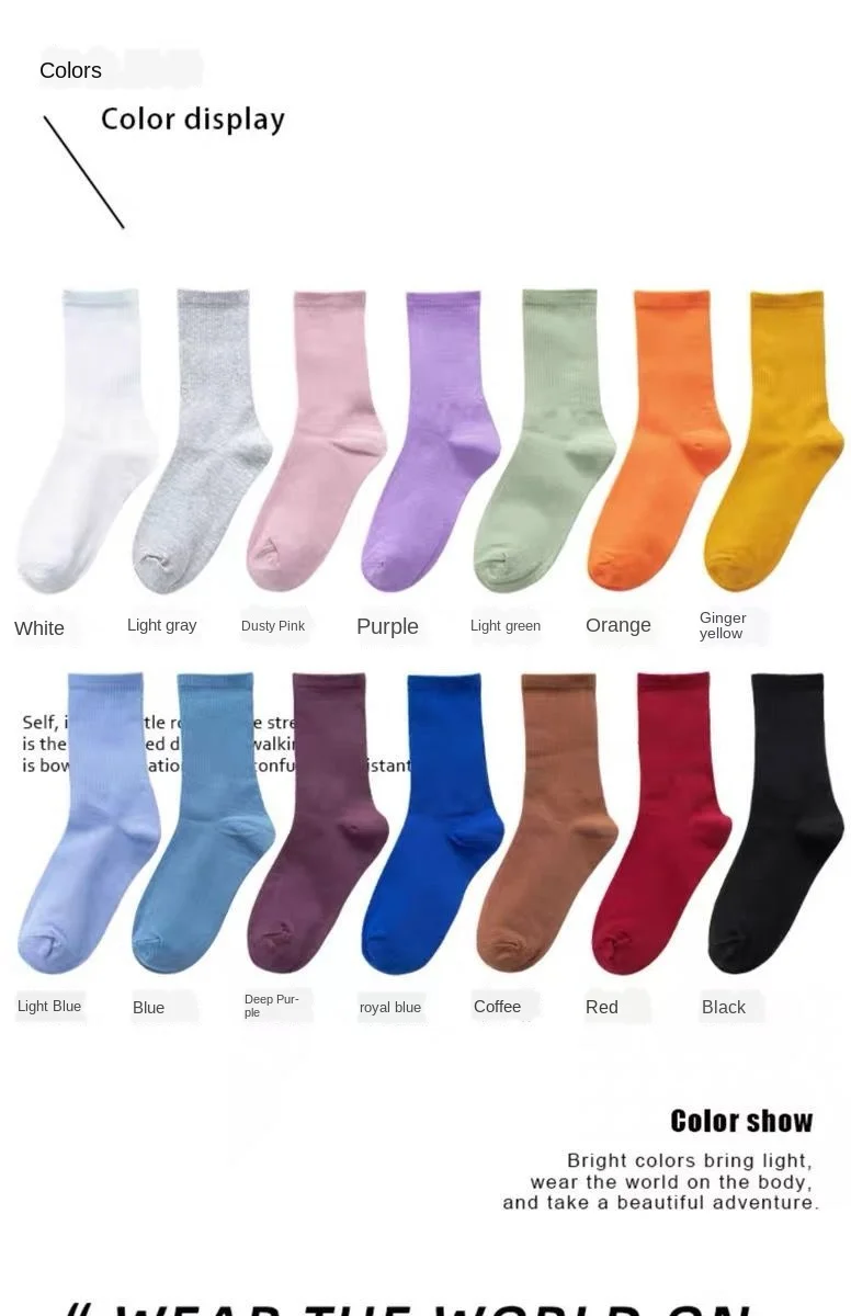 5 Pairs/set Women Socks Soft Fashion Autumn Winter Travel Mid-calf Length Mixed Color Outdoor Sports Striped Daily Elastic Warm crew socks women