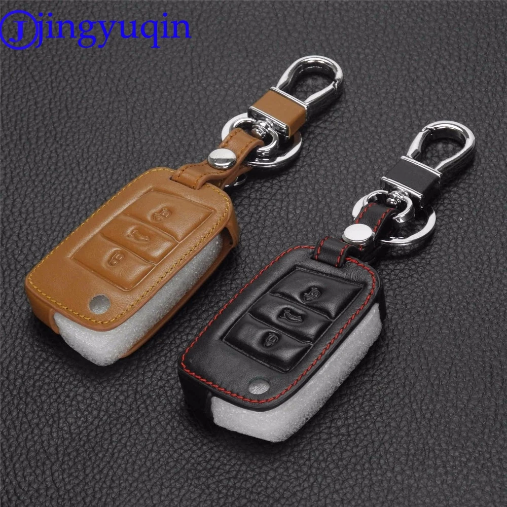 Jingyuqin для Volkswagen VW Golf 7 MK7 Skoda Octavia A7 Seat Leon Ibiza Key Portect автомобильный кожаный чехол