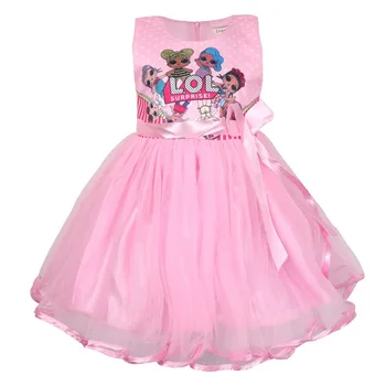 

LOL Surprise Girls Dress Bow Lace Dresses For Girls Birthday Gift Party Clothing Toddler Children Clothing
