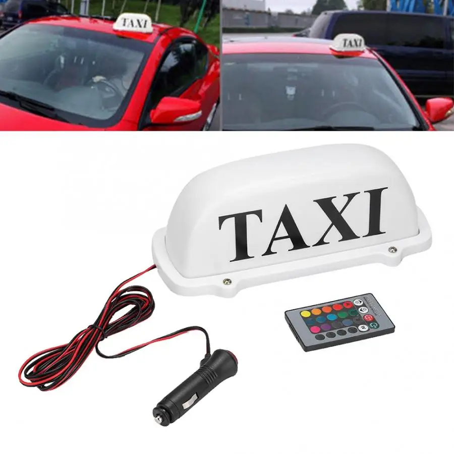 

12V Magnetic LED 15 Colors Super Bright Taxi Cab Top Roof Sign Light Lamp With Remote Control
