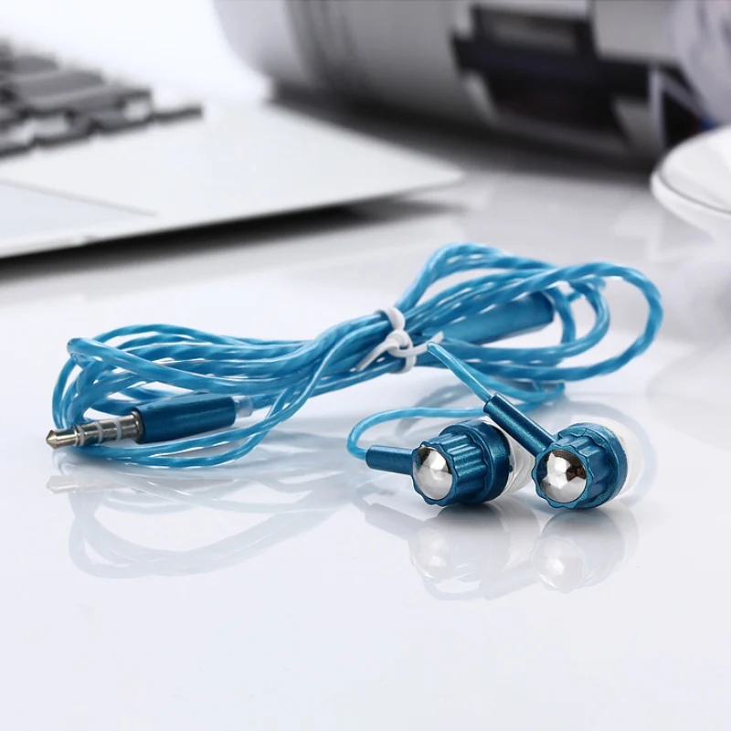Durable Plastic Braided Headset Wired Earphone With Microphone Portable Audio And Video Device