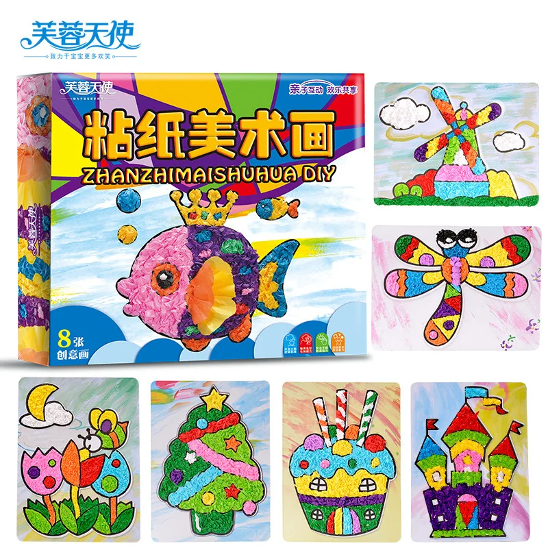 Children s puzzle creative DIY hand kneading paper stickers three dimensional sticker painting children s day 2