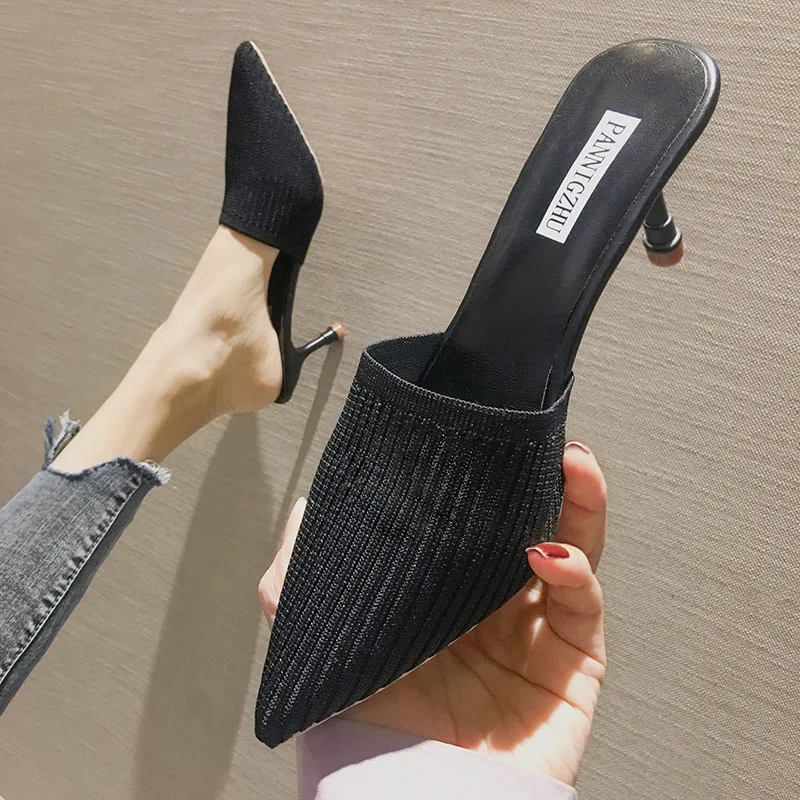 

Sandals Women's Outer Wear Summer 2019 New Style Korean-style Versatile Pointed-Toe Closed-toe Online Celebrity ban tuo xie Thin