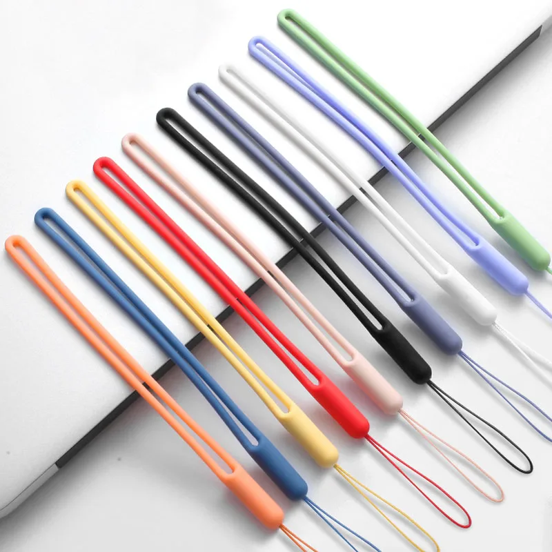 

Short Silicone Cell Phone Lanyard Holder Phone Wrist Straps Lanyards Keychain strap ID Card Gym USB Badge Cord Hanging Rope