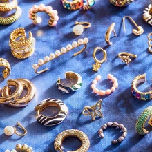 Трендовые многоцветные эмалированные c-образные серьги-гвоздики для женщин радужного цвета с блестками геометрические металлические серьги-каффы аксессуары