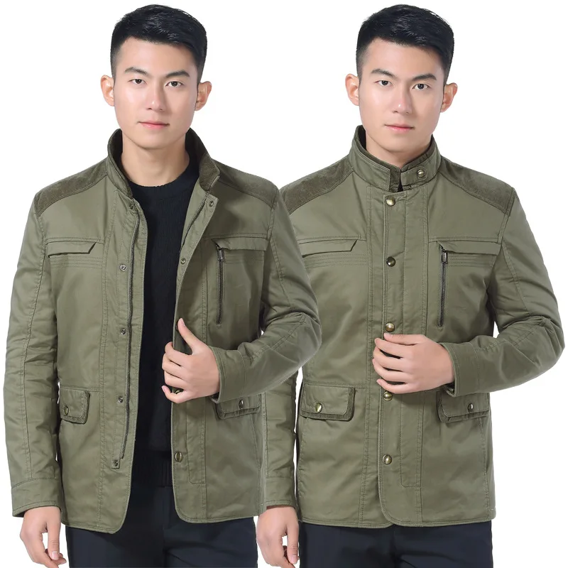 

Autumn & Winter Middle-aged Men'S Wear Stand Collar Jacket Men's Casual Coat Daddy Clothes Zipper Cardigan New