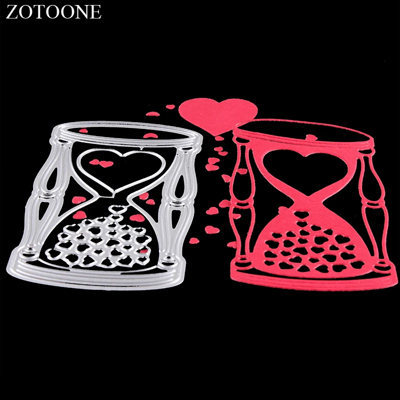 

ZOTOONE DIY Love Heart Countdown Hourglass Metal Cutting Dies Scrapbooking Nouveau Arrivage Embossing Clear Stamps and Dies G