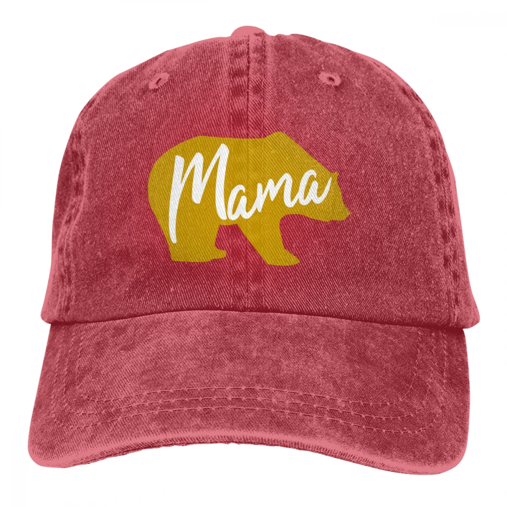 Mama Bear Casquette черные унисекс Мужские Женские джинсовые бейсболка с ремешком кепки регулируемые Гольф папа шляпа