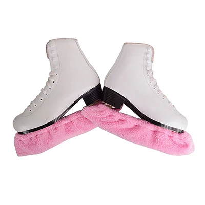 Одна пара утолщенного длинного флиса для катания на коньках, фигурного конька, защита лезвия, эластичная защита от ржавчины, поглощение воды, 5 цветов - Цвет: Pink XL EU40-42