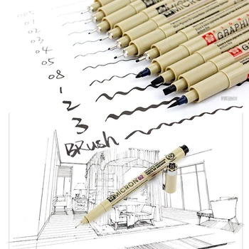 

12pcs Waterproof Pen Creative Design Comic Pen Sketching Professional Marker Pens Student Office Painting Writing Supplies