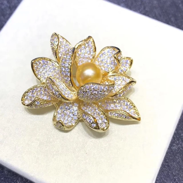 Shanice Dream Fancy Style Enameled Petal Micro Pave Cz Pink Lotus Flower  Brooches Gold Tone Centered Mother Of Pearl Blossom Pin - Brooches -  AliExpress