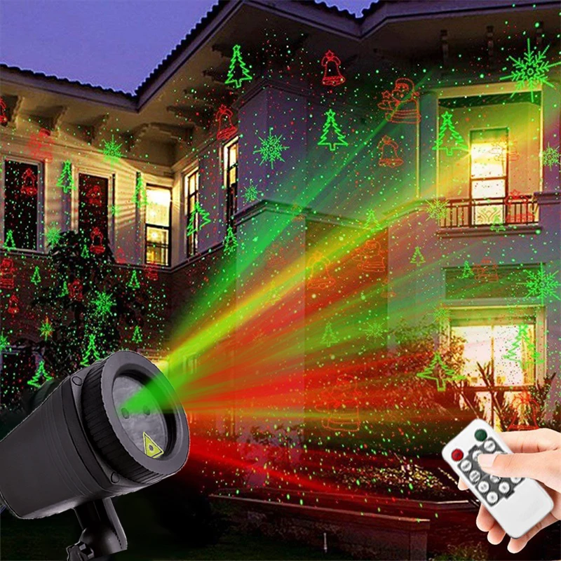 Christmas Sky Star Laser Projector Lights Showers 24 Patterns Effect Remote Moving Waterproof Outdoor RGB Garden Lawn Xmas Deco