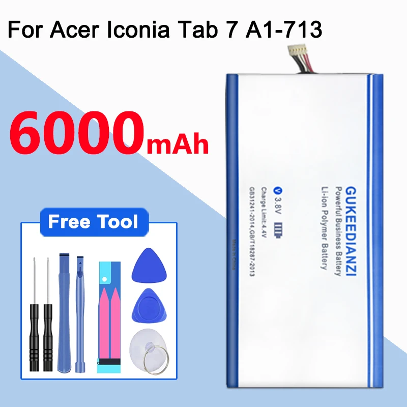 GUKEEDIANZI для Acer Iconia Tab 7 A1 713 713HD запасная батарея ZWA1975Q 600mAh полимерный литий ионный