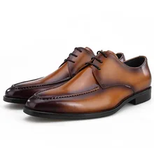 Brand Casual Lace Up Mens Oxfords Work 100% Genuine Leather Fashion Luxury High Quality Handmade Designers Dress Shoes Brand Casual Lace Up Mens Oxfords Work 100% Genuine Leather Fashion Luxury High Quality Handmade Designers Dress Shoes