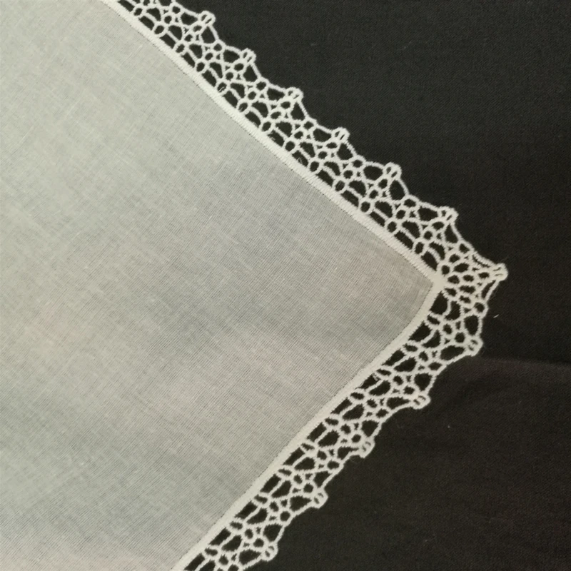 Набор из 12 модные свадебные женские хлопчатобумажные носовые платки винтажные Вязаные кружевные платочки для матери невесты Hanky 12x12-inch