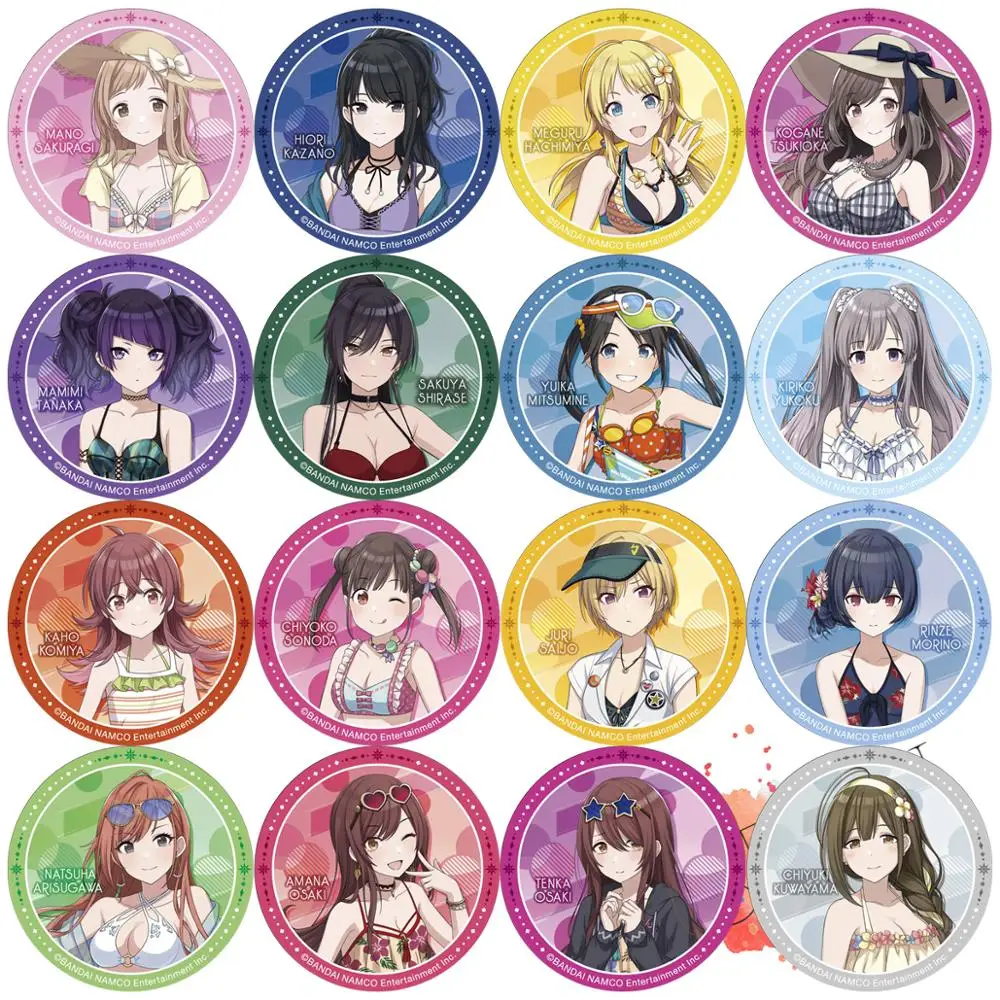 IDOLM @ STER аниме Idolmaster Блестящий цветной игровой значок Mano Mamimi Kiriko yuku Yuika Hiori Kogane