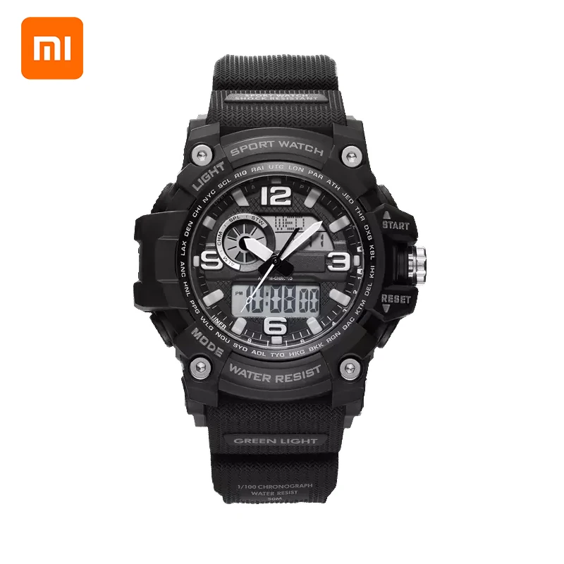 xiaomi twentyseventeen outdoor electronic sport watch dial dual time display