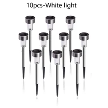 10 шт./лот светодиодный светильник из нержавеющей стали на солнечной батарее для садового декора Солнечная энергия наружный водонепроницаемый светильник