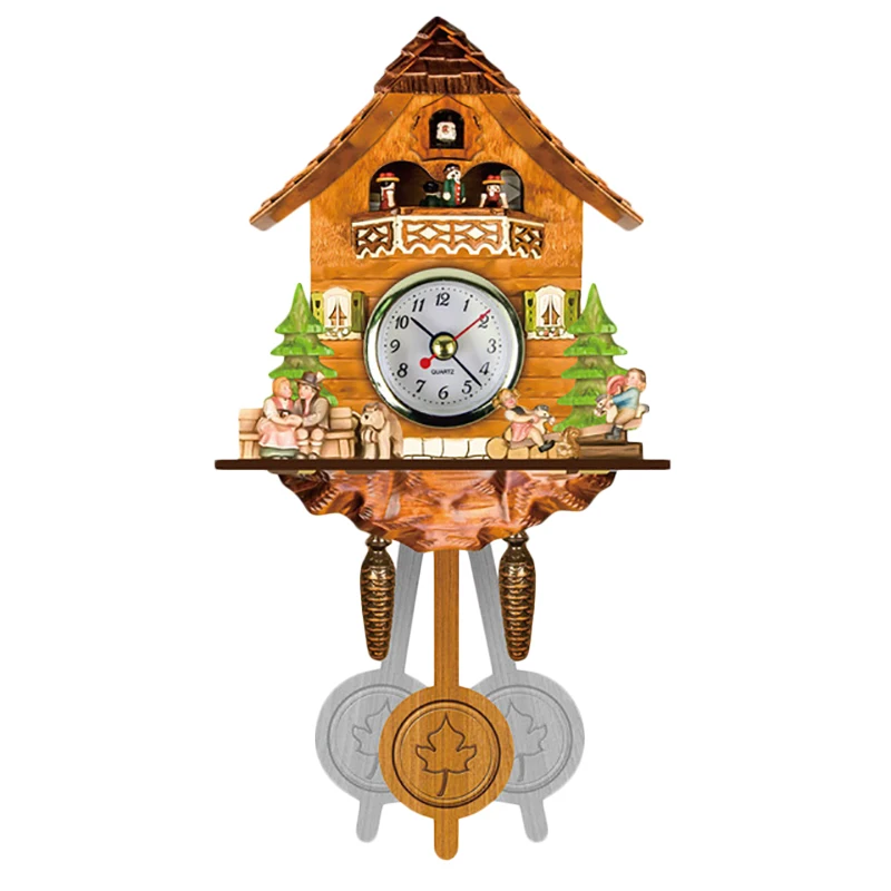Горячая Распродажа старинные деревянные настенные часы с кукушкой птица времени колокол качели будильник часы домашнего декора искусства - Цвет: A1