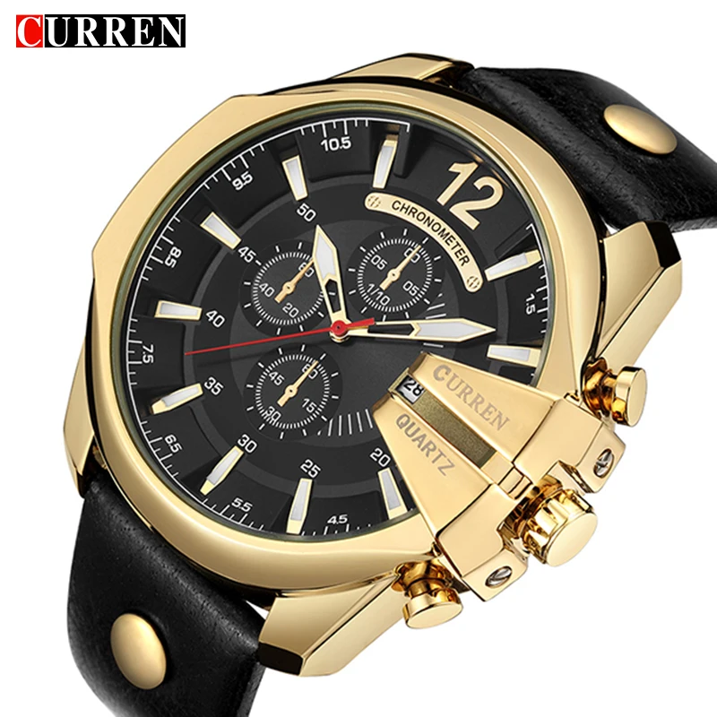 CURREN Мужские часы Horloges Topmerk роскошный режим кварцевые деловые спортивные золотые