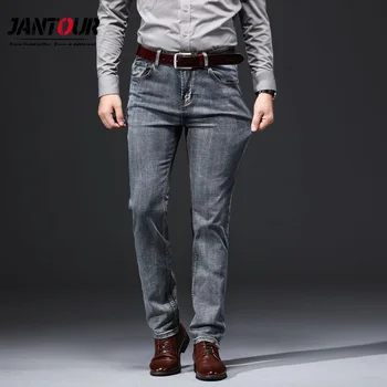 

Jantour Brand Stretch Denim Men Jeans thin Casual Fashion Straight Jeans Men'S high Quality Retro Blue Male Denim Jeans 28-40