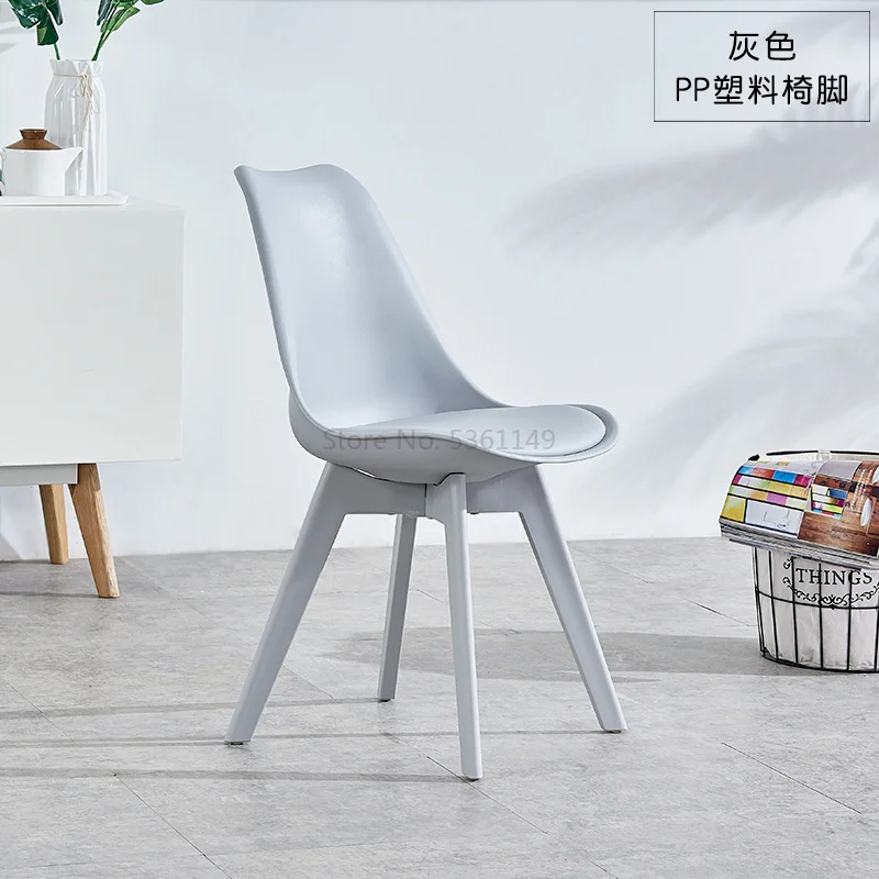 Скандинавское деревянное современное минималистичное кресло из ткани для ресторана домашний табурет задний стол для обсуждения - Цвет: 19
