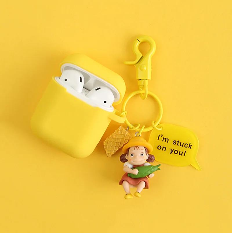 4 Чехол для наушников Apple Airpods 2 Чехол милая девушка Bluetooth Беспроводная Защитная крышка для AirPods зарядная коробка мультяшный брелок - Цвет: 4
