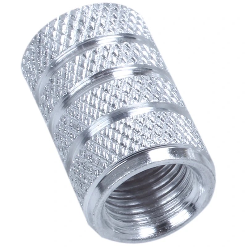 

4pcs Car bikes Tire Valve Stems Cap Knurling Style for 8V1 US schrader valves,Dustproof Caps silver
