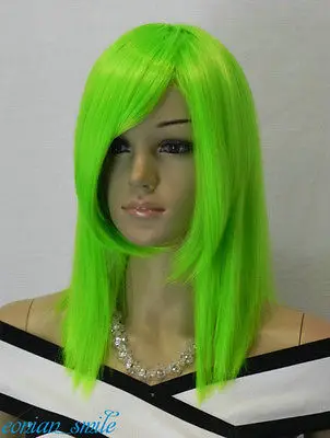 Модный ярко-зеленый прямой короткий парик для косплея для женщин с бесплатной сеткой для волос# SS51 скидка 26%(B0509