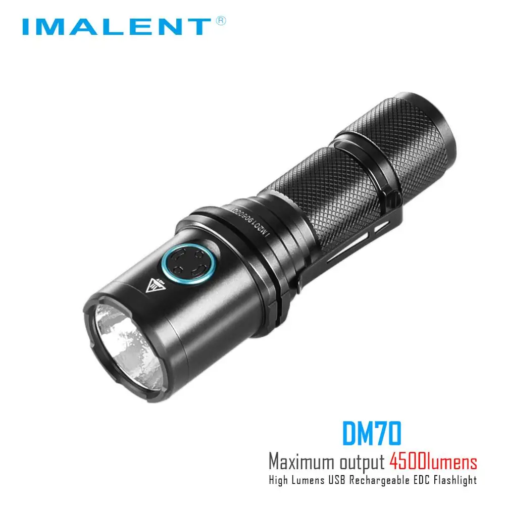IMALENT DM70 перезаряжаемый фонарик мощный 4500 люмен светодиодный портативный Cree XHP70.2 с