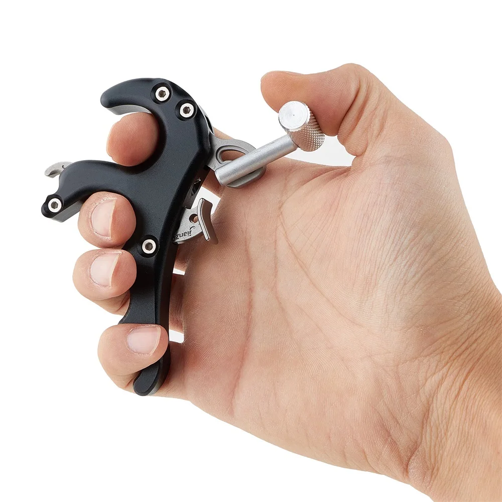 Archery Compound Bow Release Stainless Steel Safety Bow Release Aid Shooting Hunting Tool Free