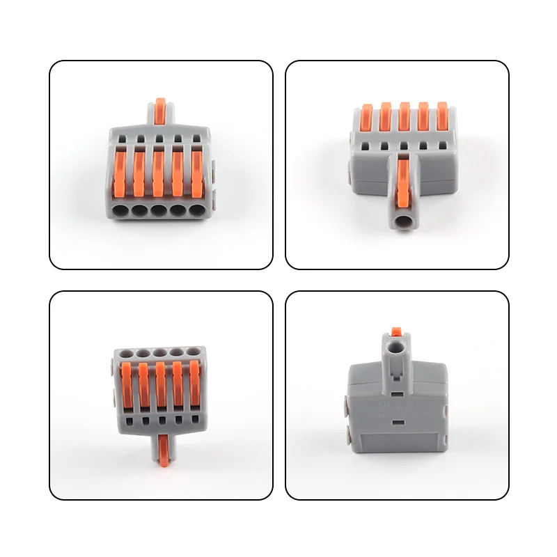 5PCS 1 in multiple out Splitter plug-in Quick Wire Connectors Combined Butt Parallel Terminals With Lever For Junction Box