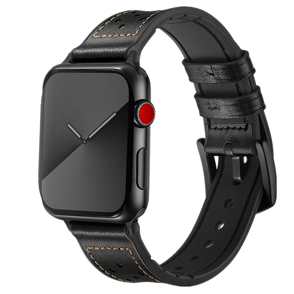 

Браслет Pulseira для apple watch 5 band 42 мм 44 мм, кожаный ремешок для iwatch Series 4 3 2, звеньевой браслет 38 мм 40 мм cinturini